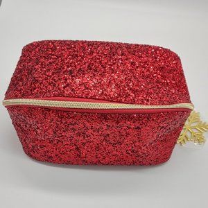 Red Glitter Cosmetic Bag